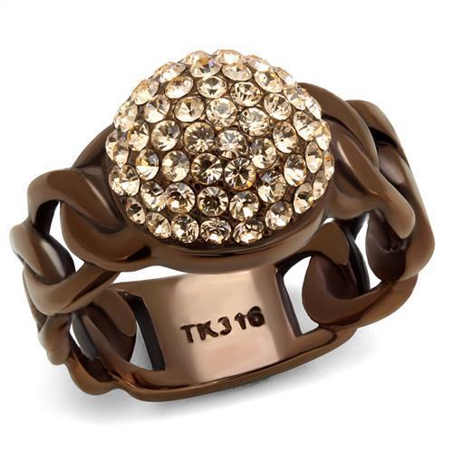 Women Stainless Steel Synthetic Crystal Rings