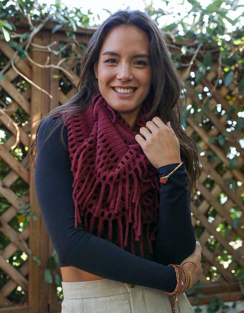 Load image into Gallery viewer, Fuzzy Chenille Tassel Infinity Scarf
