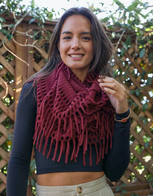 Load image into Gallery viewer, Fuzzy Chenille Tassel Infinity Scarf
