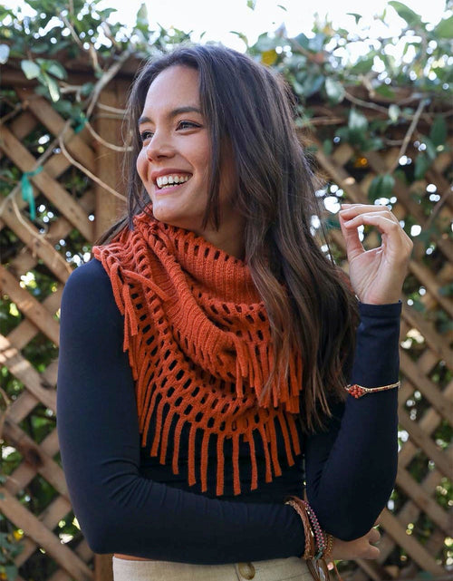 Load image into Gallery viewer, Fuzzy Chenille Tassel Infinity Scarf
