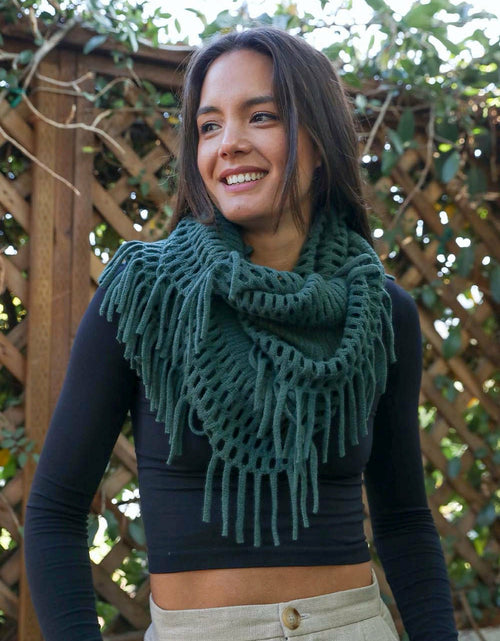 Load image into Gallery viewer, Fuzzy Chenille Tassel Infinity Scarf
