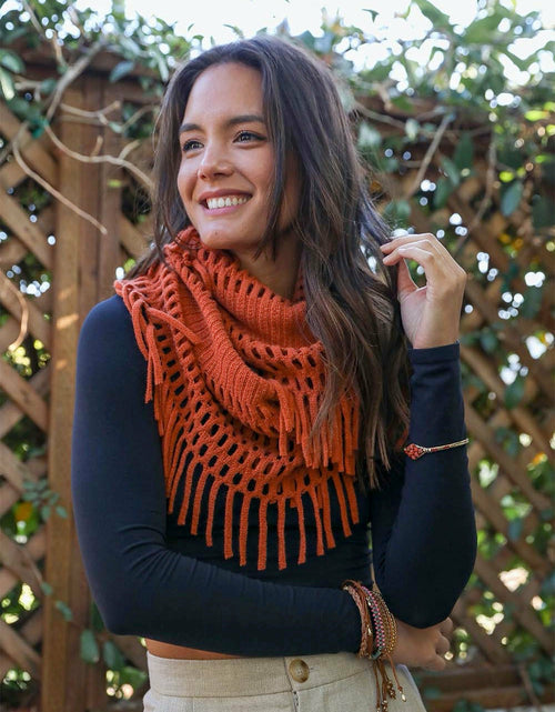 Load image into Gallery viewer, Fuzzy Chenille Tassel Infinity Scarf
