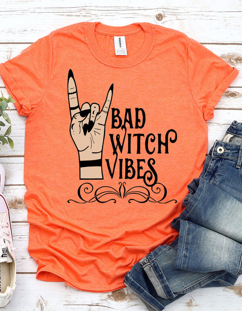 Load image into Gallery viewer, Bad Witch Vibes Halloween T-shirt
