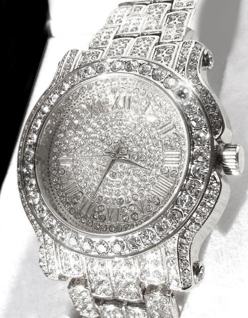 Load image into Gallery viewer, Pave Iced Out Roman Numeral Hip Hop Watch
