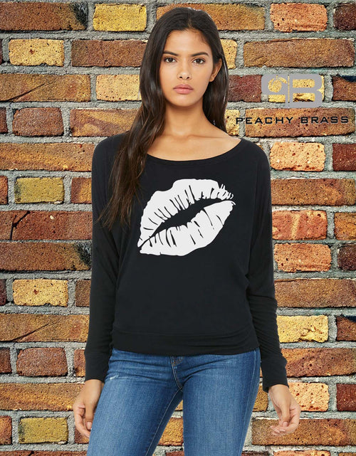 Load image into Gallery viewer, Women Off The Shoulder Lips Shirt
