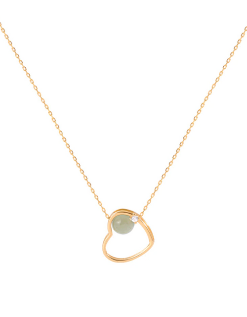 Load image into Gallery viewer, Golden heart theme jade necklace
