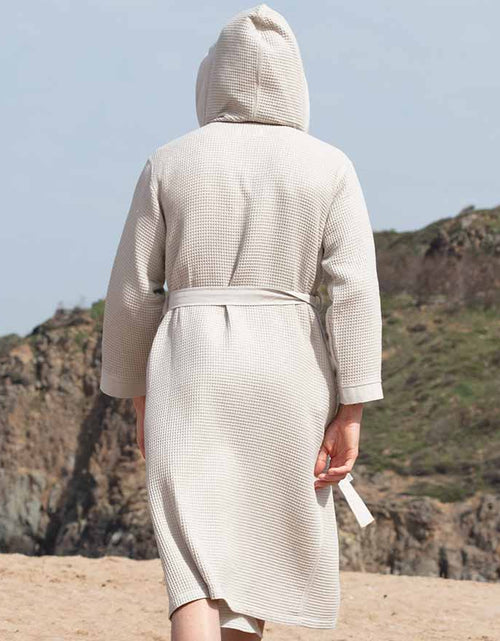 Load image into Gallery viewer, Men&#39;s Hooded Turkish Cotton Waffle Robe
