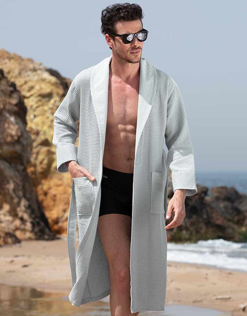 Load image into Gallery viewer, Men&#39;s Full Length Lightweight Waffle Spa Robe with Shawl Collar
