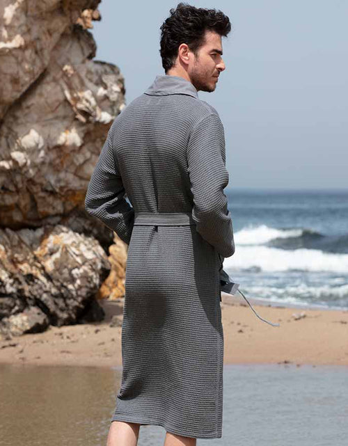 Load image into Gallery viewer, Men&#39;s Full Length Lightweight Waffle Spa Robe with Shawl Collar
