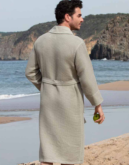 Load image into Gallery viewer, Men&#39;s Full Length Lightweight Waffle Spa Robe with Shawl Collar
