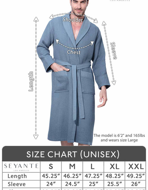 Load image into Gallery viewer, Men&#39;s Full Length Lightweight Waffle Spa Robe with Shawl Collar
