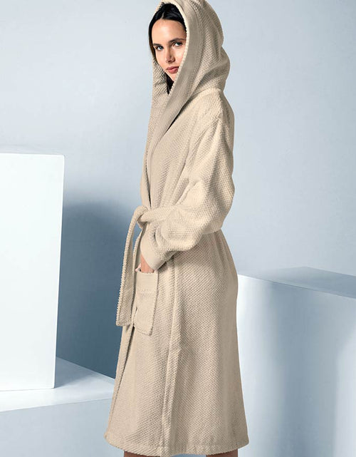 Load image into Gallery viewer, Women&#39;s Hooded Turkish Cotton Terry Cloth Robe
