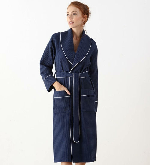 Load image into Gallery viewer, Women&#39;s Full Length Waffle Hotel Robe
