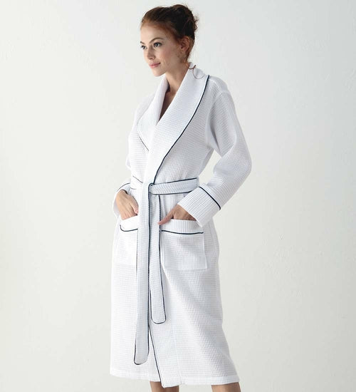 Load image into Gallery viewer, Women&#39;s Full Length Waffle Hotel Robe
