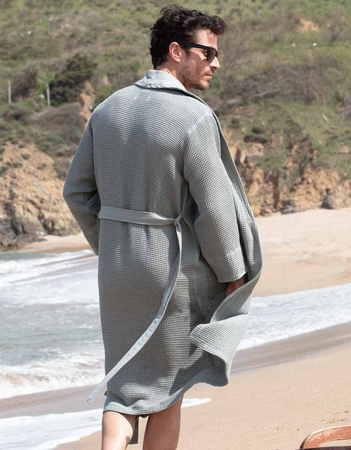 Load image into Gallery viewer, Men&#39;s Full Length Lightweight Waffle Spa Robe with Shawl Collar
