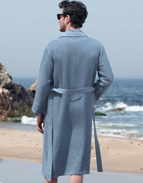 Load image into Gallery viewer, Men&#39;s Full Length Lightweight Waffle Spa Robe with Shawl Collar
