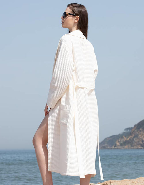 Load image into Gallery viewer, Women&#39;s Full Length Lightweight Waffle Spa Robe with Shawl Collar
